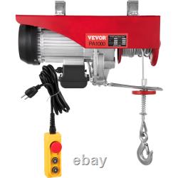 440-2200LBS Electric Cable Hoist Winch Crane Lift with 6.6ft Wired Remote Control