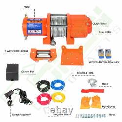 4500LBS Electric Winch 12V Steel Cable Truck Trailer Towing Off Road 4WD New