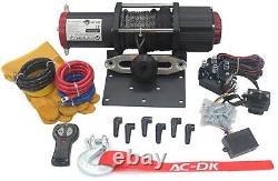 4500LB 12V Electric Winch Kit ATV/UTV Synthetic Rope Remote Control For Foreman