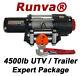 4500lb New Runva Atv Utv Trailer 12v Towing Recovery Electric Winch Kit