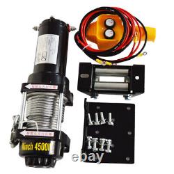 4500lbs 12V Vehicle-Mounted Electric Winch Copper Core Motor 5.0mm15m Wire Rope