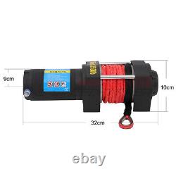 4WD Offroad Electric Winch Recovery Synthetic Rope 3500lbs 10m & Remote