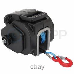 5000LBS 12V Electric Trailer Winch Synthetic Rope Cable 33ft Boat Winch Black