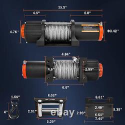 5500LBS Winch 50' Steel Cable Offroad Electric Winch Wireless Remote Control 12V