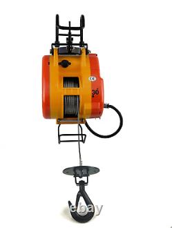 550lb / 250kg Electric Portable Hoist with 30m (100ft) of Lifting Cable with Wir