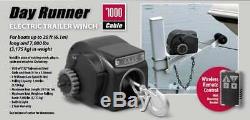7000LBS 12V Electric Heavy-Duty Trailer Winch For 20ft Boat Freshwater Black