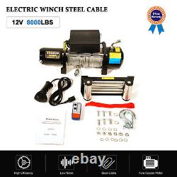 8000LBS Electric Winch Steel Fits Truck Trailer Pickup SUV Wireless Remote 12V