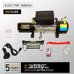 8000LBS Electric Winch Steel Fits Truck Trailer Pickup SUV Wireless Remote 12V