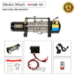 8000LBS Electric Winch Steel Fits Truck Trailer Pickup SUV Wireless Remote 12V