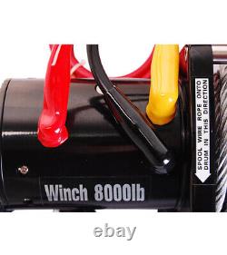 8000Lb Electric Recovery Winch 12V 5.5HP Towing Mount For ATV SUV Truck Trailer