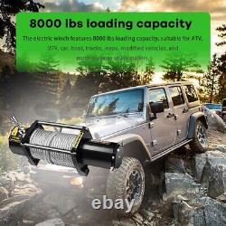 8000lb 12V Electric Winch for Jeep Truck Trailer SUV Wireless Remote Steel Rope