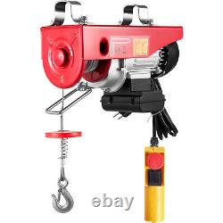 880LBS Electric Wire Cable Hoist Winch Crane Lift with 6.6ft Remote Control