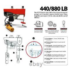 880 LB. Overhead Electric Hoist Crane with 20FT Remote Control FO-4337