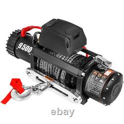 9500LBS Electric Winch 12V Synthetic Cable Truck Trailer Towing Off-Road 4WD