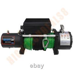 9500lb Electric Winch Synthetic Rope Truck Trailer ATV UTV Off-road Front Rear