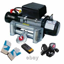 A12000LB 12V 6.6 Electric Recovery Winch Wireless Remote Trailer For Truck SUV