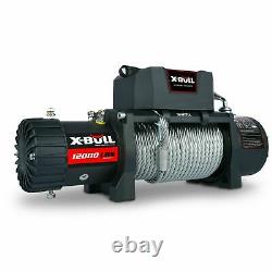 AAX-BULL Electric 12000LBS Winch Off-Road Steel Cable Recovery Wireless Remote