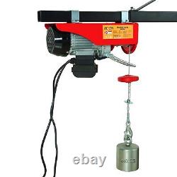 AC-DK 110V Electric Winch 880 lb Crane Lift Garage with Steel Wire Rope