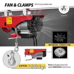 AC-DK 110V Electric Winch with Steel Wire Rope Safety Operation Gloves(1320 lb)
