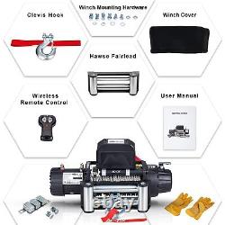 AC-DK 12500lbs Electric Winch Water Proof IP67 Recovery Winch 12V DC Black Color