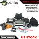 Ac-dk 12v Black Ip67 Electric Winch 12500 Lb With Steel Rope And Winch Cover