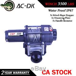 AC-DK 12V DC Electric Winch 3500 lbs ATV Winch With Steel Rope and Hook Stopper