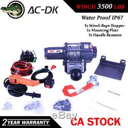 AC-DK 12V DC Electric Winch 3500 lbs ATV Winch With Steel Rope and Hook Stopper