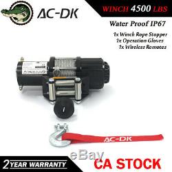 AC-DK 12V DC Electric Winch 4500 lbs ATV Winch With Steel Rope and Hook Stopper