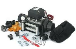 AC-DK 12V Electric Winch 12500lb Waterproof IP67 With Steel Rope and Winch Cover