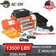Ac-dk 12v Electric Winch 13500lbs Waterproof Ip67 With Steel Rope For Recovery