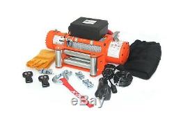 AC-DK 12V Electric Winch 13500lbs Waterproof IP67 with steel rope for recovery