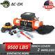 Ac-dk 12v Electric Winch 9500lb Waterproof Ip67 With Synthetic Rope For Recovery