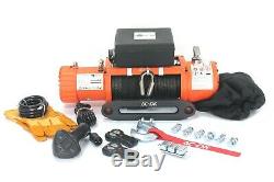 AC-DK 12V Electric Winch 9500lb Waterproof IP67 with synthetic rope for recovery