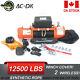 Ac-dk 12v Orange Electric Winch 12500lb Waterproof Ip67 With Synthetic Rope