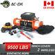 Ac-dk 12v Orange Electric Winch 9500lb Waterproof Ip67 With Synthetic Rope