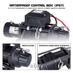AC-DK 13500 lb Winch with Synthetic Rope Winch Kit, 12V Electric Winch