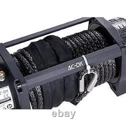 AC-DK 13500 lb Winch with Synthetic Rope Winch Kit, 12V Electric Winch