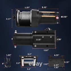 AC-DK 2000-lb ATV/UTV Electric Winch, Steel Cable Winch for RV Towing Winches