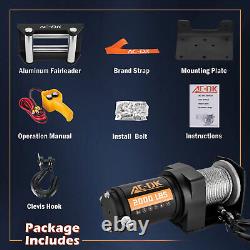 AC-DK 2000-lb. ATV/UTV Electric Winch with wirerope Kits, 12V Winch for Towing