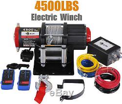 AC-DK 4500LBS 12V Electric Winch Steel Cable Towing Truck Off Road ATV Winch