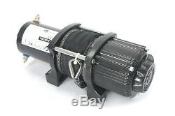 AC-DK 4500 lb ATV UTV Electric Winch 12V with Synthetic Rope and Hook Stopper