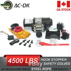 AC-DK 4500 lb ATV&UTV electric Winch 12V Come with Steel Rope and Hook stopper