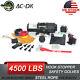 Ac-dk 4500 Lb Atv&utv Electric Winch 12v With Synthetic Rope And Hook Stopper
