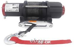 AC-DK 5500lb. Electric Synthetic Rope ATV Winch Kits, 12V Winch for Towing