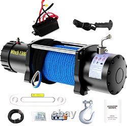 Anbull Electric 12V 13000 lb Winch Synthetic Rope Wireless Remote Towing ATV UTV
