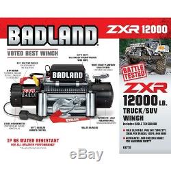 Badland 12000 lb Electric Winch Off-Road Vehicle with Auto Load-Holding Brake