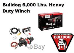 Bulldog 12V DC Electric Heavy Duty Winch DC6000, 6000 lbs. Line pull withRope