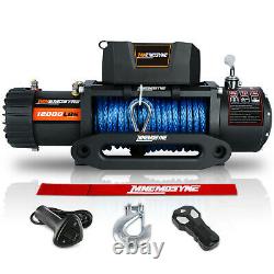 Car Winch 12000lb Synthetic Rope Waterproof IP67 Wireless Handheld Remote