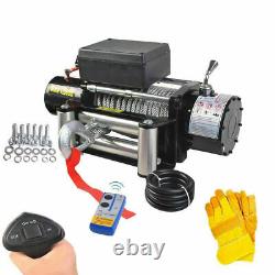 Classic 12500lbs 12V Electric Recovery Winch Truck SUV Wireless Remote withGloves