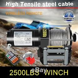 DCFlat 12V 2500LBS Wire Rope Electric Winch for Towing ATV/UTV/Boat Off Road